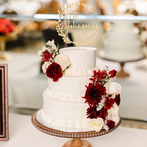 Personalized Gold Wedding Cake Topper – Mr. & Mrs. Custom Design