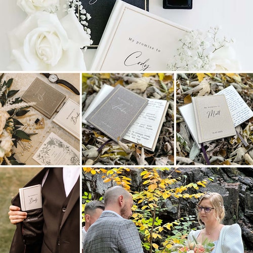 Custom Wedding Vow Books Set of 2 – Elegant Personalized Vow Booklets for Bride & Groom