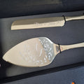 Floral Engraved Wedding Cake Cutting Set – Personalized Knife and Server