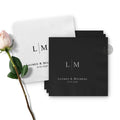 Custom Minimalist Wedding Napkins with Initials, Names, and Date