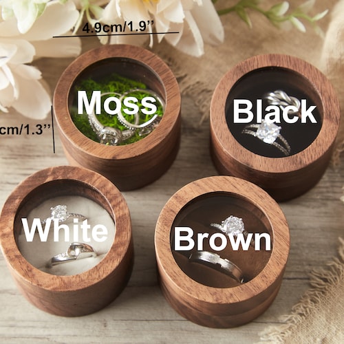 Personalized Wooden Engagement Ring Box | Double Ring Bearer Box with Custom Design