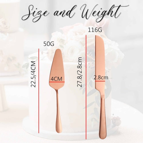 Personalized Wedding Cake Knife & Server Set – Engraved Cake Cutting Set