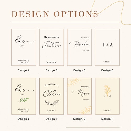 Custom Linen Vow Books Set of 2 – Personalized Wedding Vow Booklets for Bride & Groom