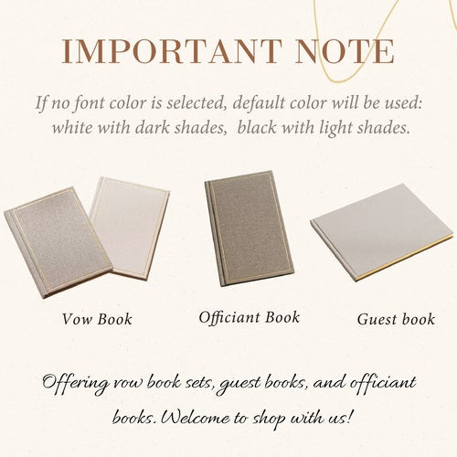 Custom Linen Vow Books Set of 2 – Personalized Wedding Vow Booklets for Bride & Groom