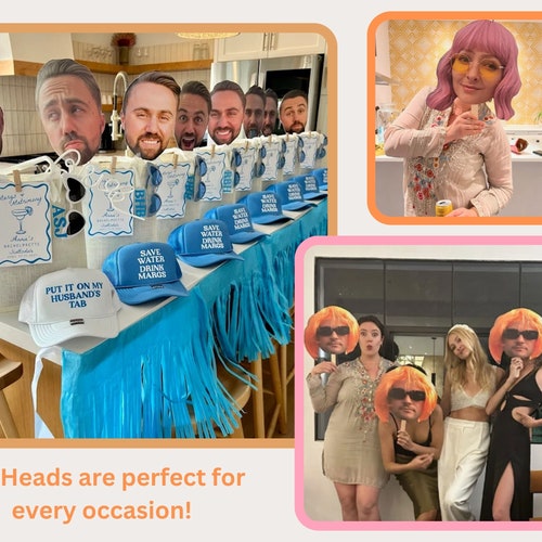 Custom Big Heads on a Stick - Personalized Party Props