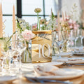 Gold Mirror Table Numbers with Stands – Elegant Wedding Table Décor