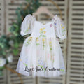 Ivory Floral Embroidered Flower Girl Dress