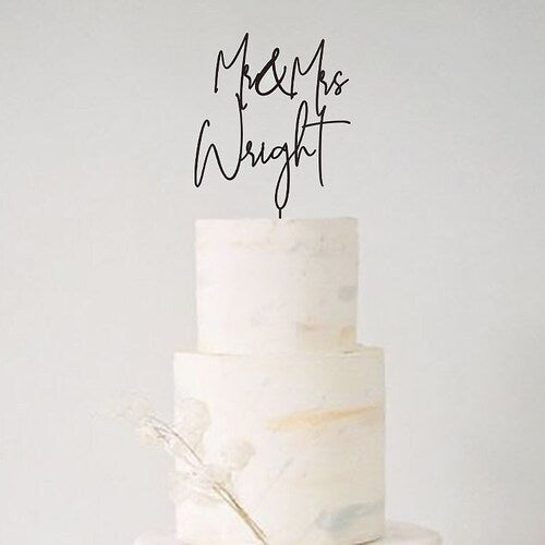 Rustic Personalized Wedding Cake Topper – Custom Mr. & Mrs. Design