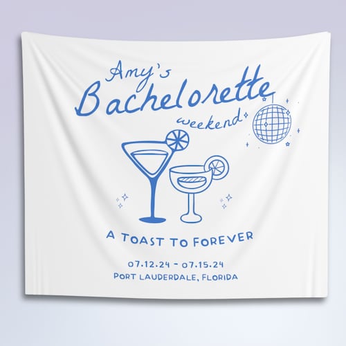 A Toast to Forever Custom Bachelorette Party Banner