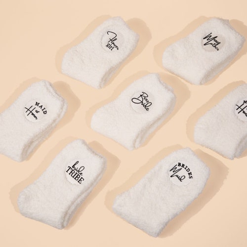 Fuzzy Bridal Party Socks