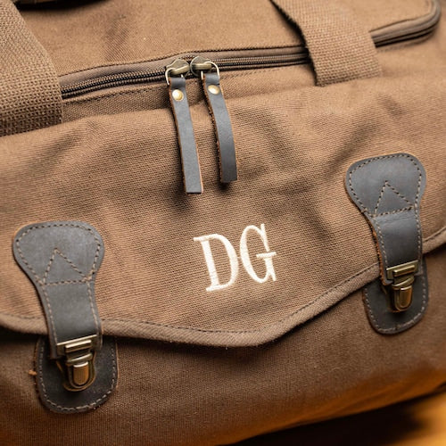 Personalized Canvas Weekender Travel Duffle Bag