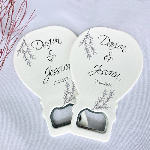 50 Personalized Bottle Opener Wedding Favors