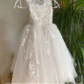 Blush Lace Flower Girl Dress with Tutu and Applique