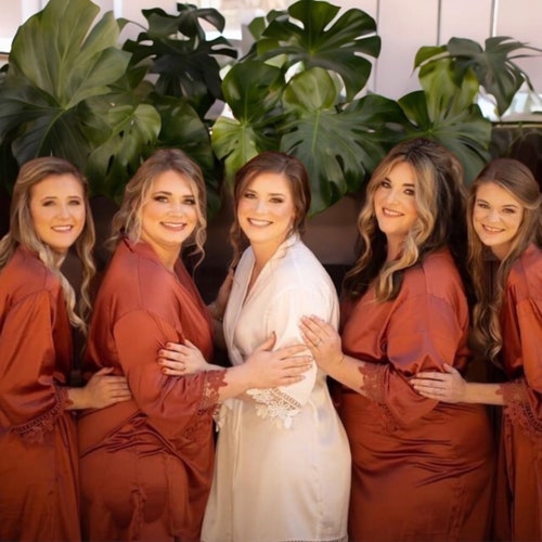 Bridesmaid Robes Set in Satin Matte