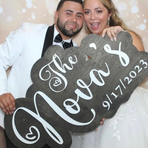 Layered Wooden Backdrop Name Sign