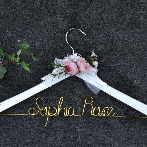 Personalized Bridesmaid & Bride Wedding Hanger – Custom Name Bridal Shower or Bachelorette Gift