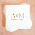Personalized Gold Foil Initial Wedding Cocktail Napkins