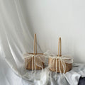 Rustic Flower Girl Basket with Pearls