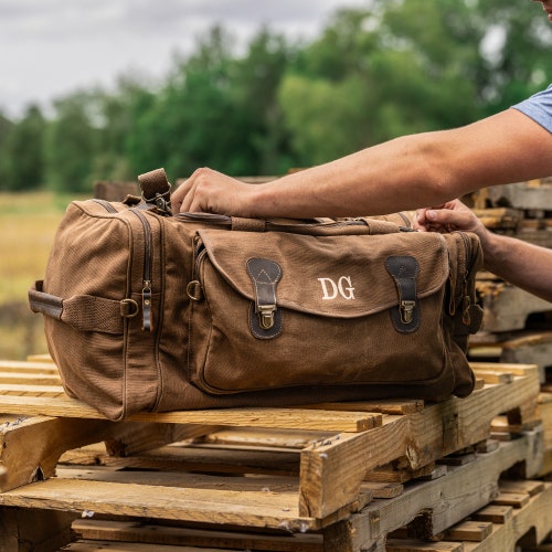 Personalized Canvas Weekender Travel Duffle Bag
