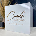 Personalized Acrylic Wedding Card Box with Lock and Engraving