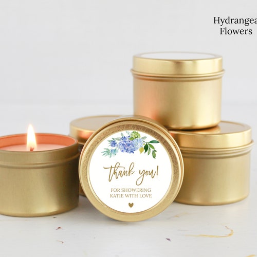 Blush Floral Wedding Candle Favors – Set of 10