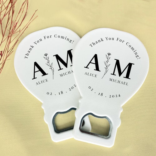 50 Personalized Bottle Opener Wedding Favors