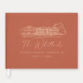 Custom Venue Illustration Foil Wedding Guest Book
