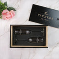 Mr. & Mrs. Toasting Glasses with Wooden Gift Box – Personalized Champagne Flutes