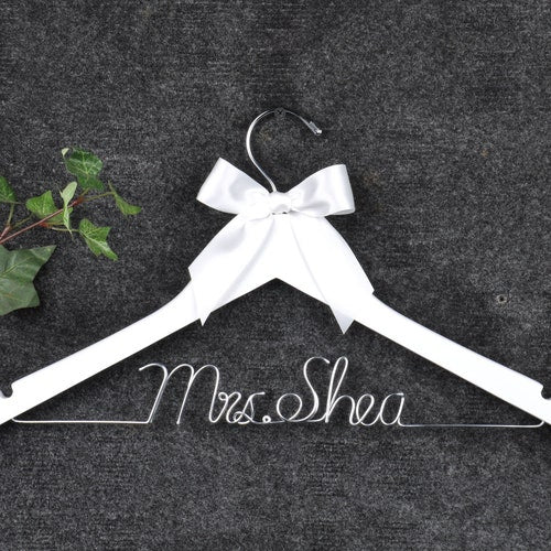 Personalized Bridesmaid & Bride Wedding Hanger – Custom Name Bridal Shower or Bachelorette Gift