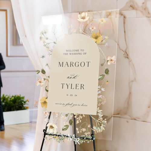 Personalized Wildflower Wedding Welcome Sign