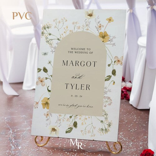 Personalized Wildflower Wedding Welcome Sign