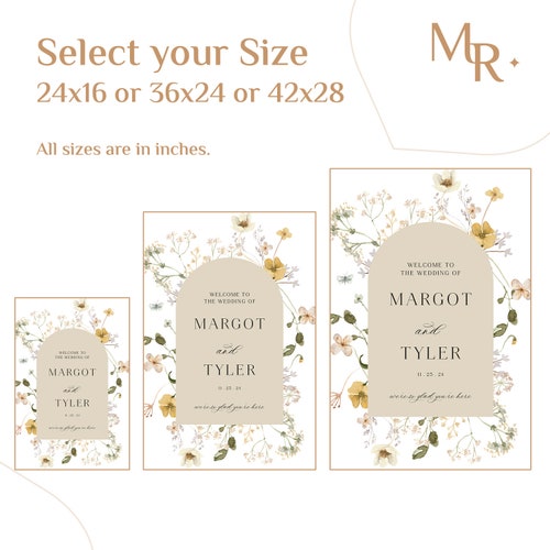 Personalized Wildflower Wedding Welcome Sign