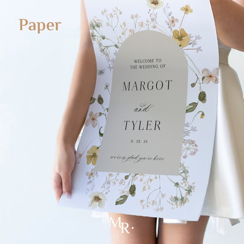 Personalized Wildflower Wedding Welcome Sign