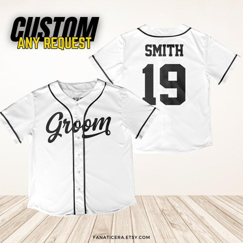 Custom Groom & Groomsmen Jersey Shirts – Personalized Bachelor Party & Wedding Shirts