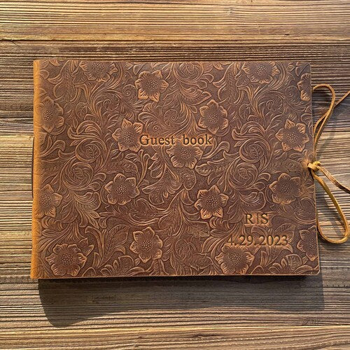 Handmade Leather Wedding Guest Book & Photo Album