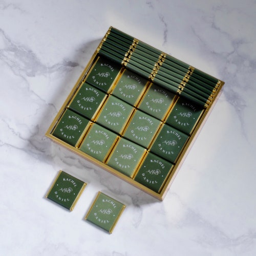 50 Custom Wedding Chocolate Favors