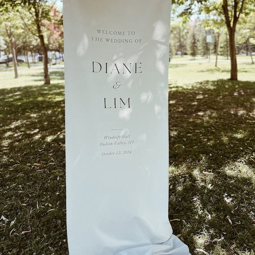 Custom Linen Wedding Welcome Sign