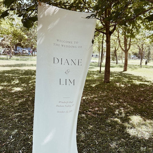 Custom Linen Wedding Welcome Sign