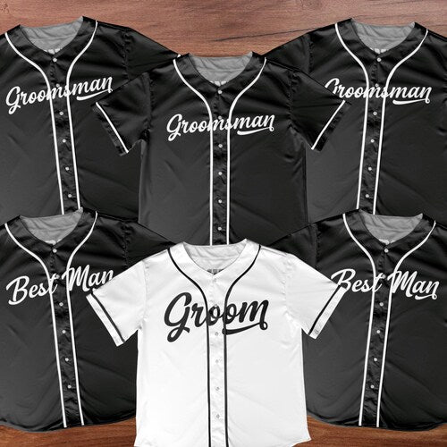 Custom Groom & Groomsmen Jersey Shirts – Personalized Bachelor Party & Wedding Shirts