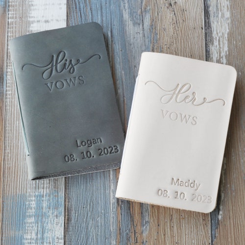 Personalized Leather Wedding Vow Book – Custom His/Her Vow Books, Bridal Shower Gift