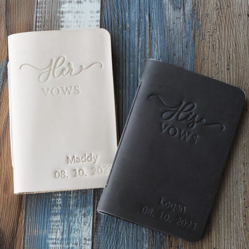 Personalized Leather Wedding Vow Book – Custom His/Her Vow Books, Bridal Shower Gift