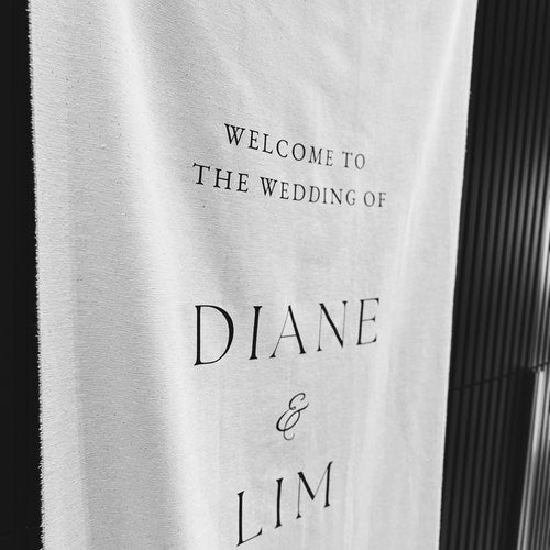 Custom Linen Wedding Welcome Sign