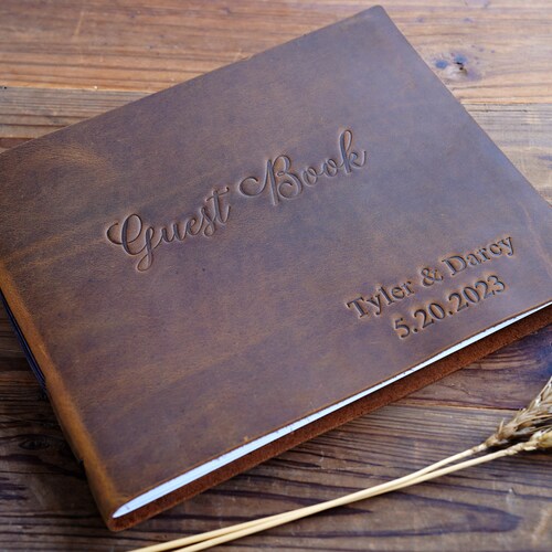 Handmade Leather Wedding Guest Book & Photo Album