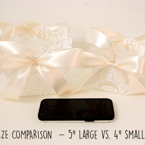 Lace Flower Girl Basket with Satin Ribbon Handle