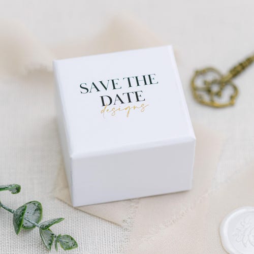 Triple Slot Linen Ring Box | Personalized Wedding & Engagement Ring Holder