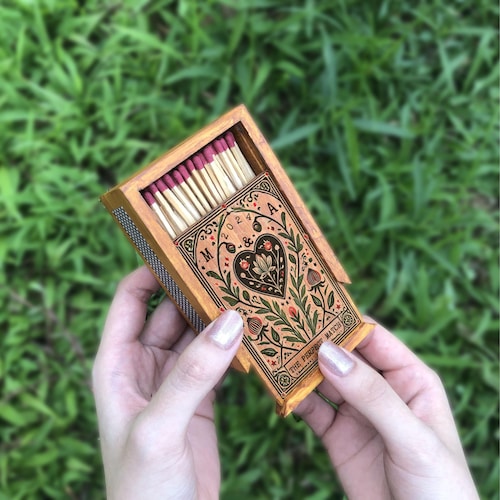 Custom Wooden Matchbox  for Couples