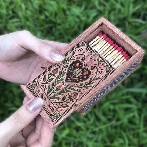 Custom Wooden Matchbox  for Couples
