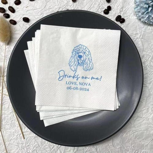 Customized Pet Wedding Cocktail Napkins