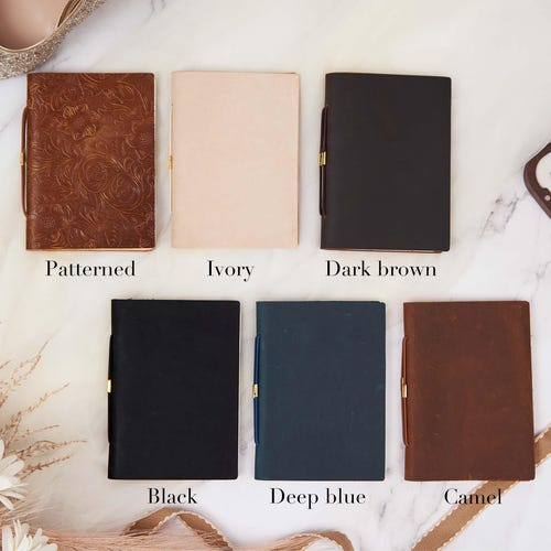 Personalized Leather Wedding Vow Books – Set of 2 Custom His & Her Vow Booklets, Wedding Keepsake