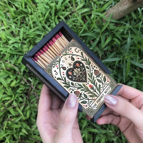 Custom Wooden Matchbox  for Couples